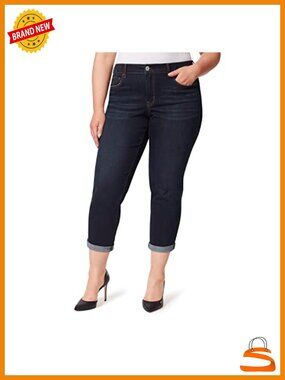 Women's Plus Size Relaxed Fit Roll Cuff Jeans